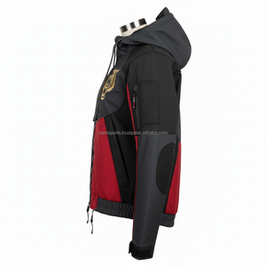 Veste Softshell pour Femmes 330 GSM Tissu Extensible Respirant Rouge Noir Panneau Broderie Personnalisée Logo Fit Veste Softshell pour Femmes - Product Image 3