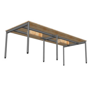 Contemporary Minimalist 240x120cm Conference <b>Table</b> with Steel <b>Legs</b> and <b>Adjustable</b> MFC Top - Product Image 4