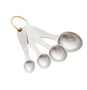 Cuchara medidora de acero inoxidable personalizada, cuchara medidora de acero inoxidable con mango de Metal de diseño hecho a mano - Product Image 2