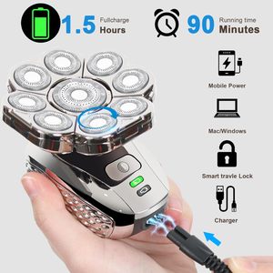 Rasoir électrique rechargeable 6 en 1 pour hommes, étanche IPX7, 9 têtes flottantes, pour le visage et le corps, idéal pour les voyages en camping-car - Product Image 5