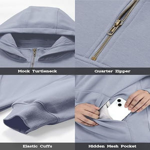 Sweat à capuche en coton 100% pour homme, veste d'hiver chaude, motif uni, doublure en polaire, sweat à capuche surdimensionné brodé, décontracté, 2025 - Product Image 3