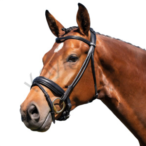 Arnés de grano completo enrollado estilo Fornarina, brida de caballo de cuero con tocado acolchado anatómico y ajuste de encuesta - Product Image 1