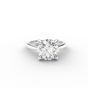 Bague de fiançailles solitaire en or blanc 18 carats plaqué rhodium, taille brillant rond, avec diamant de laboratoire certifié IGI, design tendance - Product Image 1