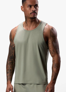 Wholesale Custom logo Athletic Men's Tank Top Sleeveless Travel Vest Gym <b>Running</b> Workout <b>Singlets</b> Cotton Blank Tank Tops For Men - Product Image 5