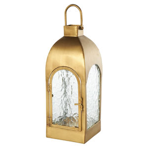 Ensemble de 3 lanternes à bougies coniques en laiton doré et en verre de qualité supérieure, élégantes décorations métalliques à suspendre et à poser sur table pour les événements - Product Image 3