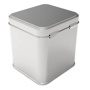 Boîte carrée en fer blanc 500 ml Noix Saveurs régionales Boîte 75x75x92mm 0.5 lt Couvercle coulissant - Product Image 1