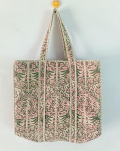 Sacs fourre-tout en coton indien traditionnel pour femmes cousus à la main Quilting floral grande épaule décontractée Shopping été automne - Product Image 2