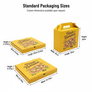 Caja de Embalaje de Comida para Llevar Personalizada con Impresión Personalizada, Caja de Cartón Corrugado para Pizza para Llevar con Logotipo - Product Image 6