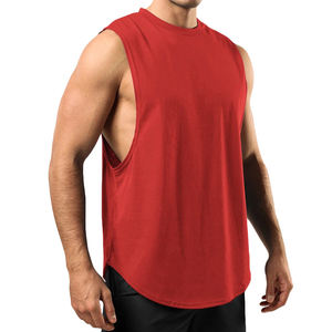 Nouvelle mode été hommes séchage rapide respirant vêtements de sport Gym sans manches coton débardeur avec dos nageur Muscle - Product Image 3