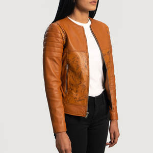 Veste en cuir pour femmes Outclass de qualité supérieure conçue de manière élégante Nouveau haut réversible Porter une veste en cuir pour femmes - Product Image 2