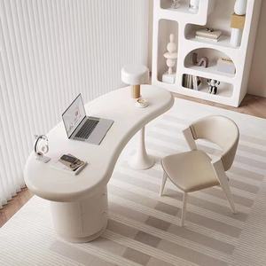 Luxury Modern White and Gold Executive Office Desk Storage Drawer Ergonomic Boss CEO <b>Computer</b> <b>Table</b> Furniture - Product Image 1