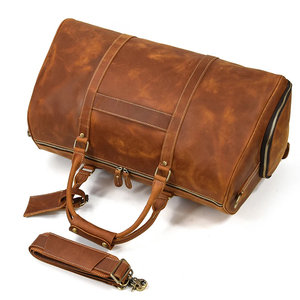 Leather Luxury <b>Luggage</b> Travel Bags Oversized Water Resistant Travel Bag Leather Package Man Gym Sport Fitness Duffle Bags - Product Image 4