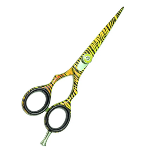 Ciseaux de coiffeur en fibre de carbone en gros d'usine avec outil de formation de cheveux de beauté de lame droite en acier inoxydable avec anneau de pouce - Product Image 2