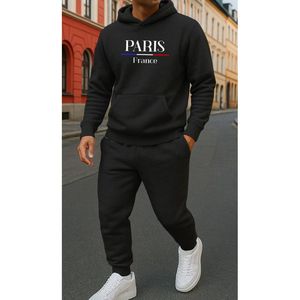 Fabricante de ropa de calle personalizada Unisex gráficos francés Terry peso pesado algodón bordado sudaderas con capucha y pantalones de chándal conjunto - Product Image 3