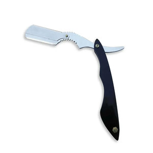 Maquinilla de afeitar de garganta de corte recto Vintage profesional para afeitado de salón de peluquería plegable con logotipo de bolsa personalizada maquinillas de afeitar con mango de madera - Product Image 3