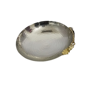 Assiette de chargeur argentée assiette ronde en acier inoxydable métal vaisselle durable sans danger pour la vaisselle de chargeur assiette sûre - Product Image 2