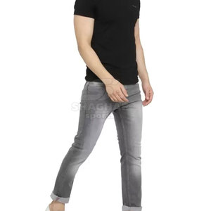 Pantalones Vaqueros para Hombre OEM, Corte Ajustado, Elásticos, Logotipo Personalizado Disponible, Venta al Por Mayor, Pantalones Lavados para Hombre - Product Image 5