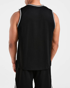 Débardeur de sport et streetwear pour homme, col en V, à rayures rebondissantes, en tissu mesh léger, impression personnalisée OEM très demandée - Product Image 4