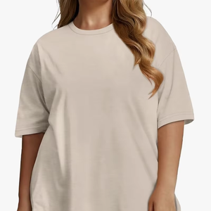 T-shirt à manches courtes col rond pour femmes grande taille de haute qualité, fabrication au Bangladesh, vente en gros, logo personnalisé, nouvelle arrivée, chemise en coton - Product Image 1