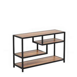 Mesa Consola con Patas de Tubo Industrial, Tapa de Madera Rústica, Estructura Metálica, Decoración del Hogar, Edición de Inspiración Vintage - Product Image 4
