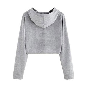 Top corto con estilo de alta calidad para mujer, sudaderas con capucha, precio al por mayor, nuevo diseño, Top corto para mujer, sudaderas con capucha - Product Image 4