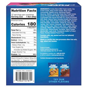 Pure <b>Protein</b> Brookie <b>Protein</b> Bars – 20g <b>Protein</b>, 3g Sugar, 190 Calories (12 count) - Product Image 6