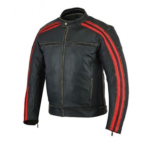 Chaqueta vaquera de cuero PU para hombre con diseño acolchado de esponja en el hombro y chaquetas de cuero vaquero de manga larga - Product Image 2