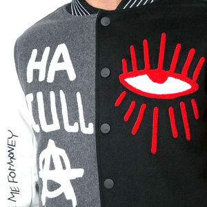 Veste varsity réversible imperméable et coupe-vent pour homme, de haute qualité, en polyester/coton, écologique, avec broderie de tigre - Product Image 5