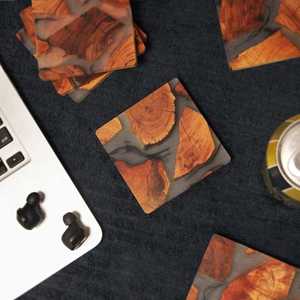 จานรองแก้วทำจากไม้ธรรมชาติทรงกลมทรงสี่เหลี่ยมสำหรับเครื่องดื่ม - Product Image 4