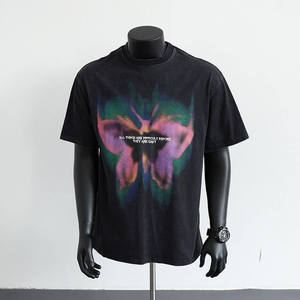 T-shirt graphique en coton 100% surdimensionné vintage délavé à l'acide, de haute qualité, imprimé DTG, avec strass, fabriqué sur mesure par le fabricant - Product Image 1