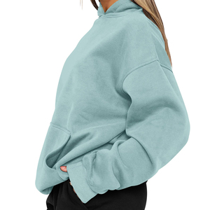 Nuevo estilo de fábrica, venta al por mayor, otoño e invierno, liso, en blanco, informal, de talla grande, Jersey, ropa de calle transpirable de Invierno para mujer - Product Image 3