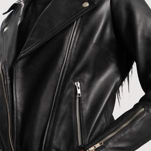 Best Quality OEM Soft Sheepskin Biker Style Genuine Leather <b>Jacket</b> - Product Image 5