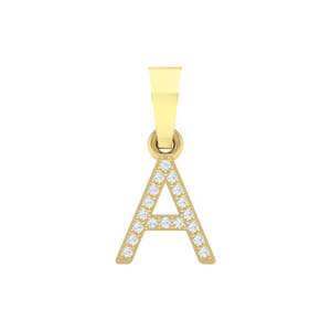 จี้ตัวอักษร A ทองคำแท้ 14K ประดับเพชรแท้ 0.07 กะรัต 18 เม็ด จี้เพชรหรูหรา - Product Image 2