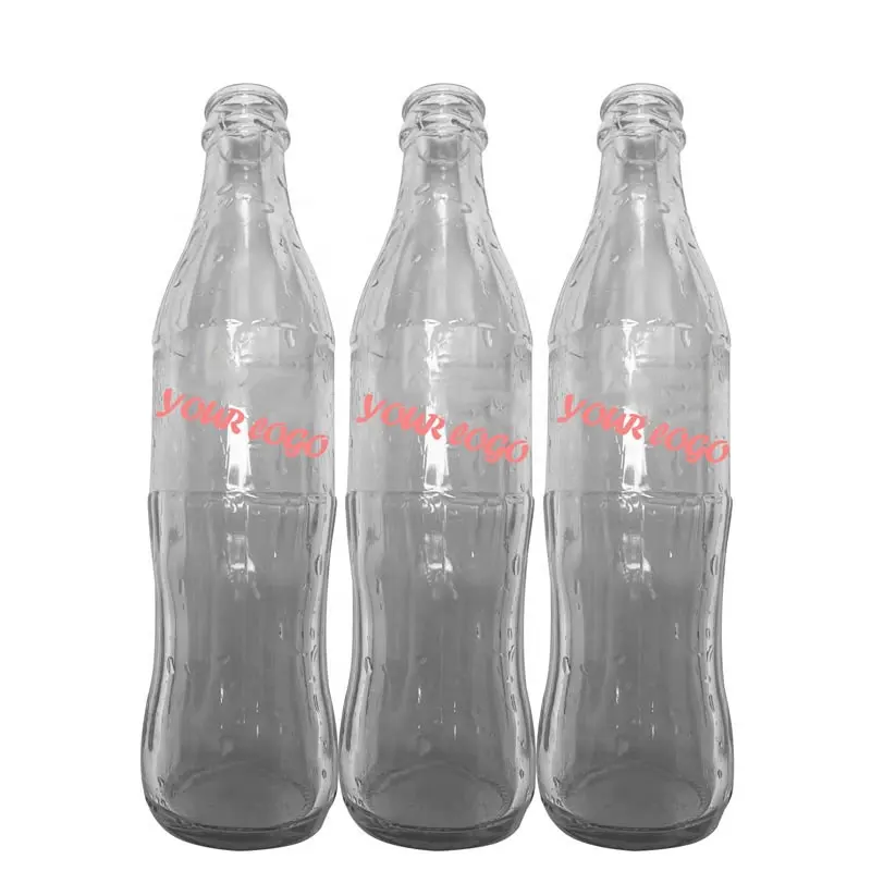 Toptan fabrika doğrudan 200ml 250ml 300ml şeffaf boş cam yumuşak karbonatlı içecek Soda Pop şişe