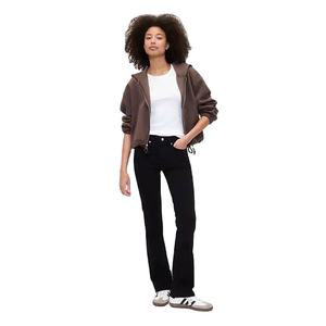 Sweat-shirt à capuche zippé avec logo personnalisé pour femmes sweat-shirt en polaire de couleur unie OEM ODM approvisionnement de l'usine haut pour femmes - Product Image 5