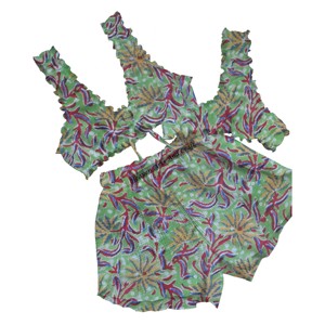 Ensemble de lingerie sexy à imprimé blocs, design érotique, sous-vêtements séduisants, soutien-gorge et culotte, short, pyjama - Product Image 4
