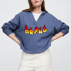 Nouveau à la mode femmes sweats à capuche pulls poids lourd 100% coton sweats à capuche femmes coupe ample couleur unie femmes - Product Image 1