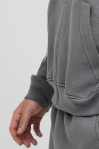 OEM personnalisé anthracite imprimé croisé surdimensionné Boxy fermeture éclair à travers sweats à capuche pour hommes coton mélangé nouveauté sweat à capuche pour homme - Product Image 5