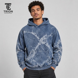 High quality men acid wash <b>hoodies</b> with distinctive printed designs soft fabric comfortable fit and <b>trendy</b> urban fashion appeal - Product Image 1