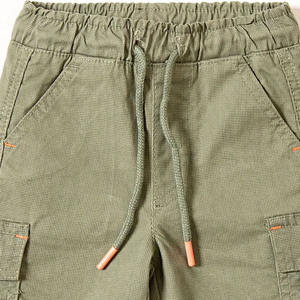Pantalones cortos de alta calidad para hombre, multibolsillo, tamaño medio, algodón suelto, bolsillo recto en la espalda, patrón sólido de algodón 100% - Product Image 5