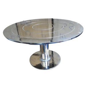Support à gâteau en aluminium nickelé support à gâteau de luxe fait à la main de haute qualité support à gâteau en métal décoratif à dessus rond - Product Image 1