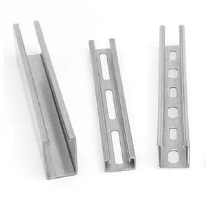 OEM ODM factory c channel steel prices Q235 Strut channel 41*21 41*41standard slotted unistrut steel channel