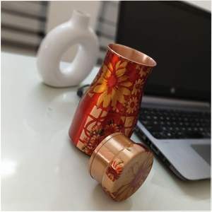 Copperware 100% จากโลหะทำจากทองแดงแท้โบราณที่มีฝาปิดสำหรับอายุรเวทประโยชน์ต่อสุขภาพภาพพิมพ์ออกแบบได้ตามต้องการ - Product Image 2