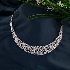 Conjunto de Gargantilla Premium de Moissanita Polki Kundan sin Cortar con Piedras Talladas de Perla Blanca y Perlas, Incluye Pendientes y Collar de Novia - Product Image 1