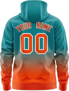Sweat-shirt en molleton personnalisé vintage brodé par sublimation avec dégradé, fermeture éclair intégrale, nom et numéros d'équipe, impression 3D, logo DIY - Product Image 2