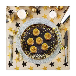 Meilleur coût Qualité exceptionnelle Feuille Fêtes modernes Desserts Or noir Vente chaude Assiette jetable Papier - Product Image 1