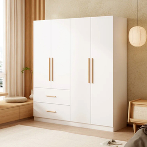 Tủ quần áo gỗ hiện đại phong cách châu Âu thiết kế cao cấp đặt làm riêng bán buôn màu trắng - Product Image 1