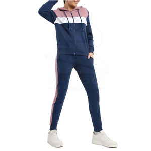 Survêtements d'hiver pour femmes de haute qualité, teinture unie, design 2 en 1, capuche, taille élastique, 100% coton, léger, sur mesure, côté - Product Image 1