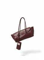 Sac fourre-tout élégant en cuir véritable marron vintage pour femme, minimaliste, avec fermeture éclair, résistant à l'eau, 7 pouces, pour le travail et les voyages