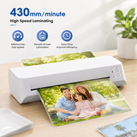 Machine à plastifier thermique rapide 430 mm/min, plastifieuse de bureau A4 pour pochettes thermiques, idéale pour l'école
